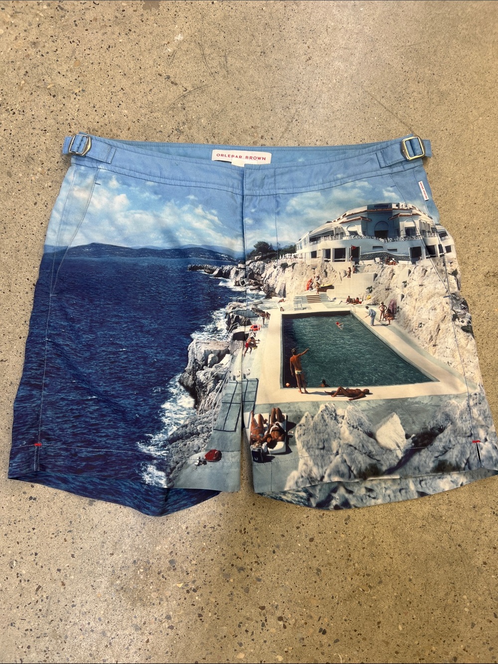 Orlebar Brown Blue Coastal Resort Print Swim Shorts